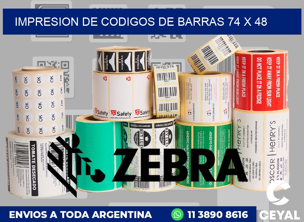 impresion de codigos de barras 74 x 48
