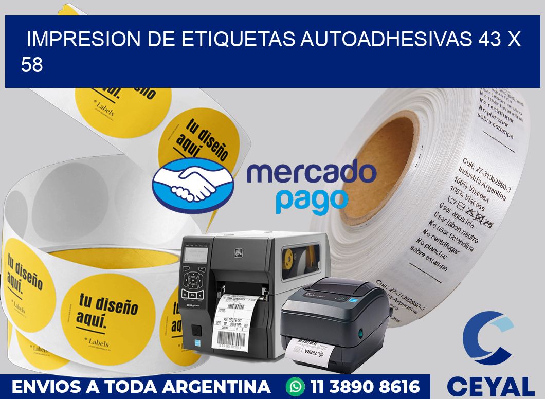 impresion de etiquetas autoadhesivas 43 x 58