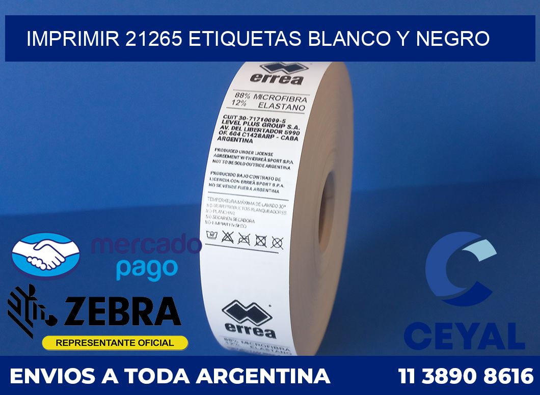 imprimir 21265 etiquetas blanco y negro