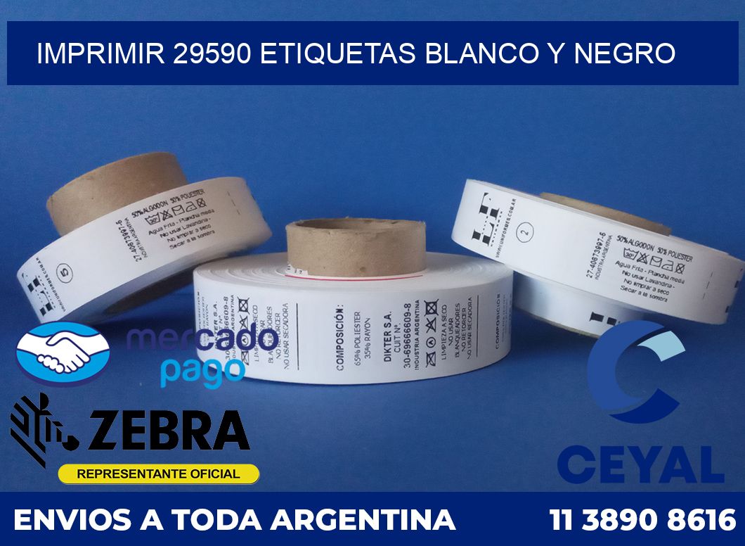 imprimir 29590 etiquetas blanco y negro