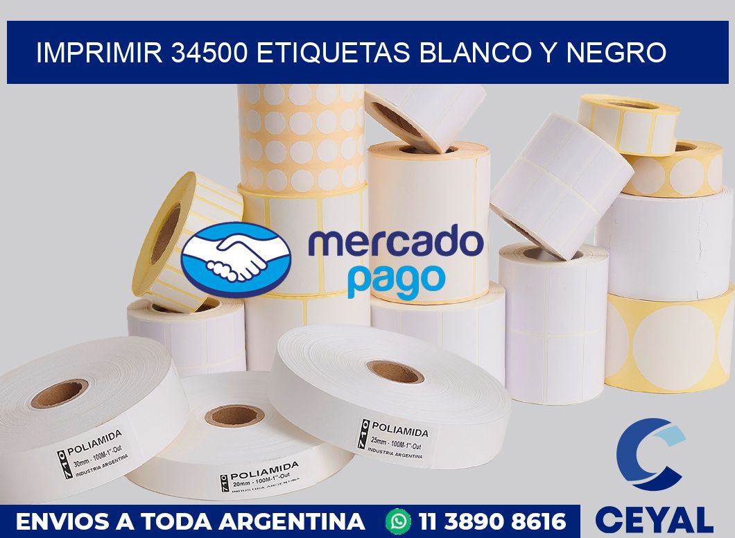 imprimir 34500 etiquetas blanco y negro