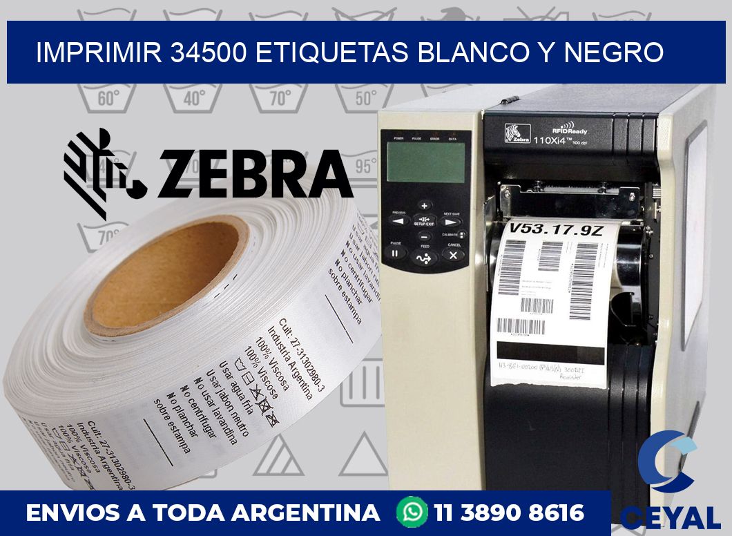 imprimir 34500 etiquetas blanco y negro