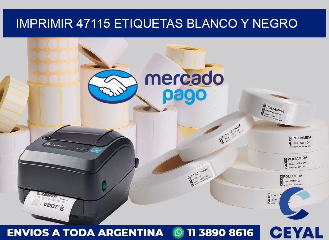 imprimir 47115 etiquetas blanco y negro