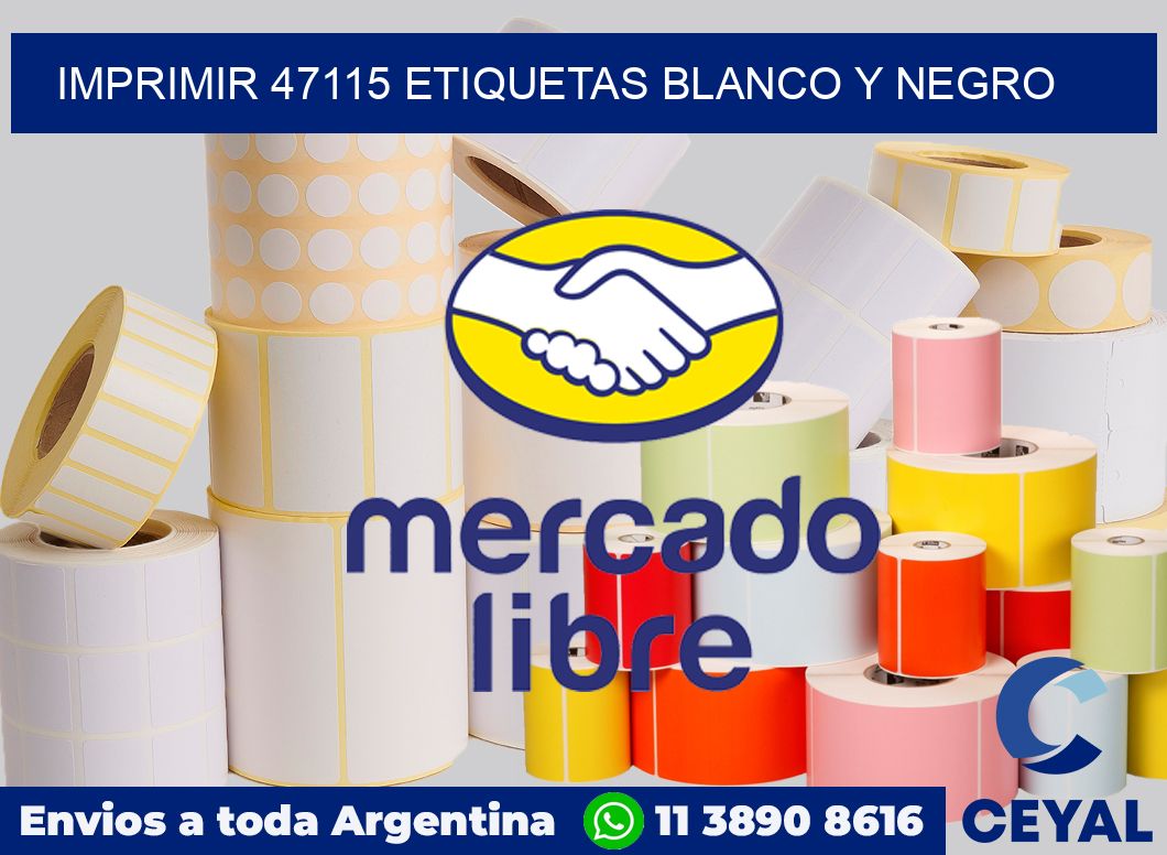 imprimir 47115 etiquetas blanco y negro