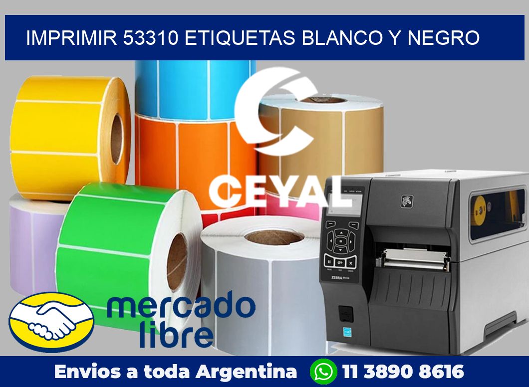 imprimir 53310 etiquetas blanco y negro