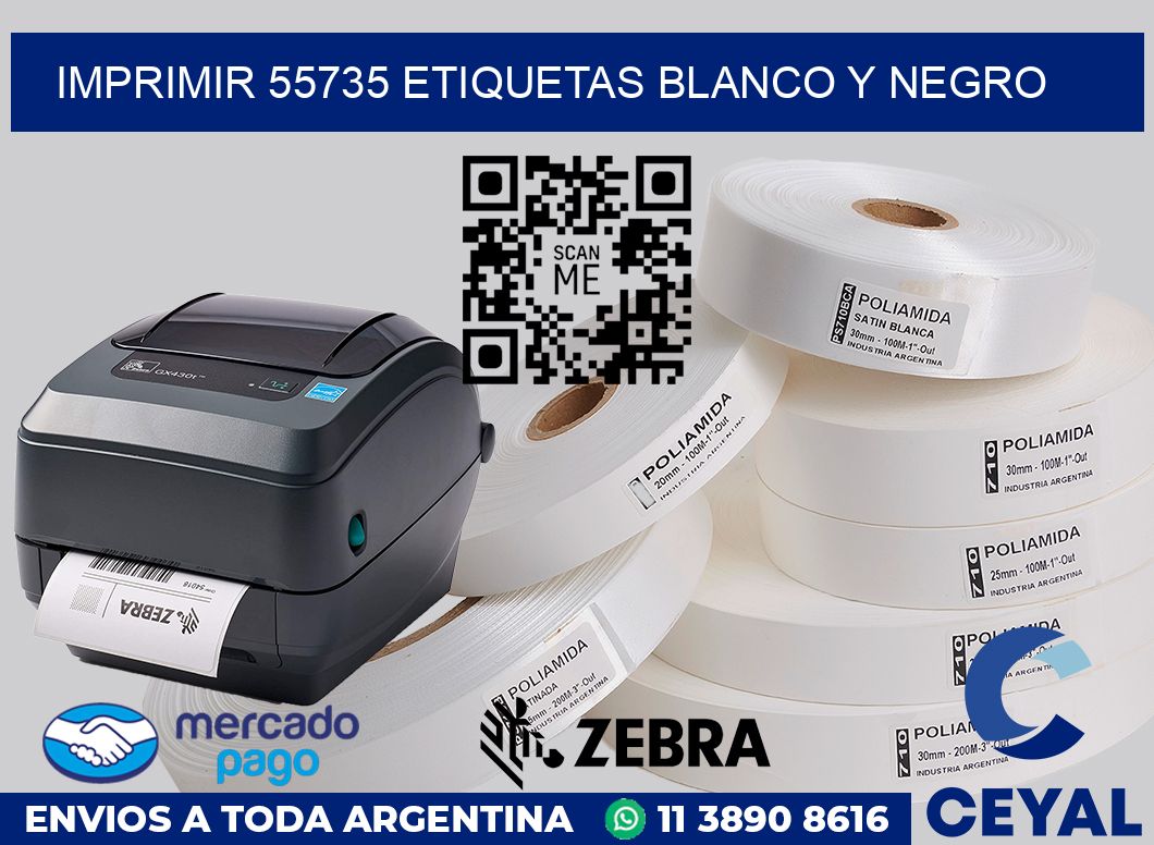 imprimir 55735 etiquetas blanco y negro