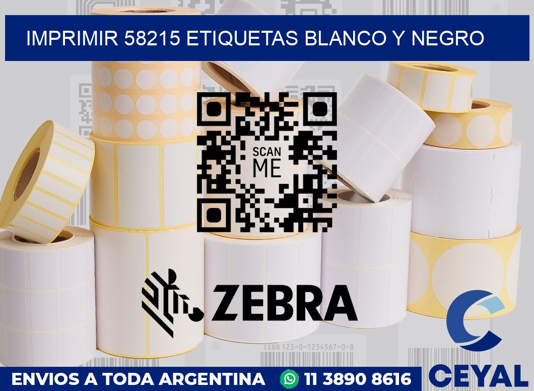 imprimir 58215 etiquetas blanco y negro