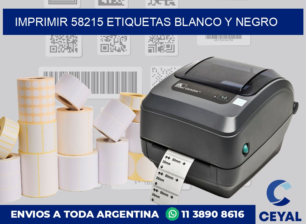 imprimir 58215 etiquetas blanco y negro