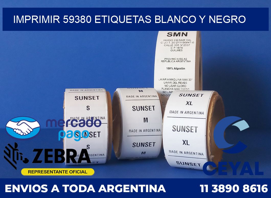 imprimir 59380 etiquetas blanco y negro