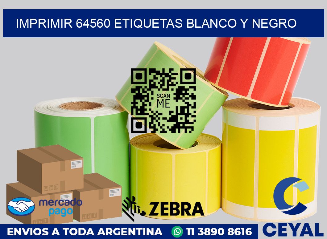 imprimir 64560 etiquetas blanco y negro