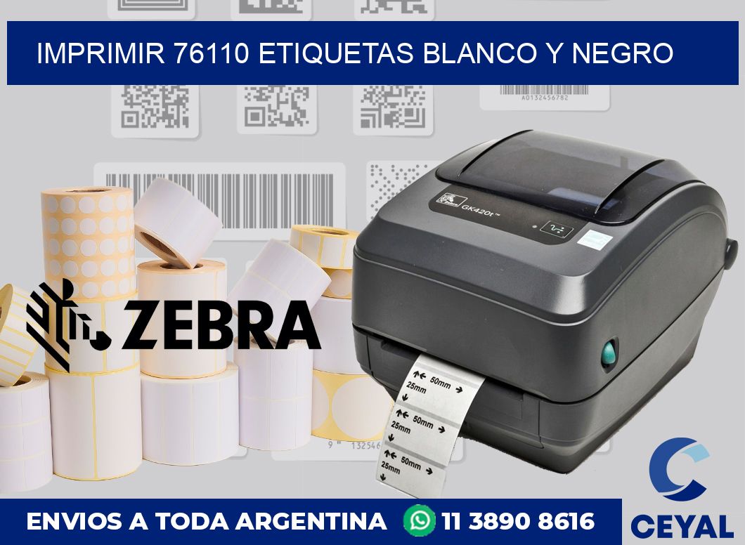 imprimir 76110 etiquetas blanco y negro