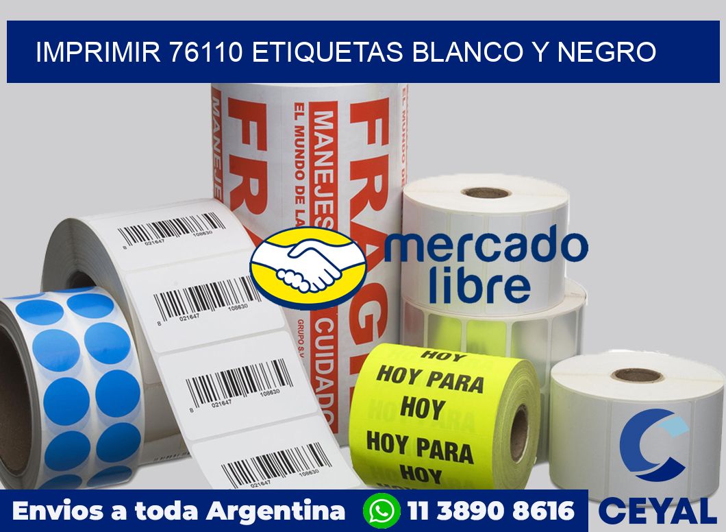 imprimir 76110 etiquetas blanco y negro