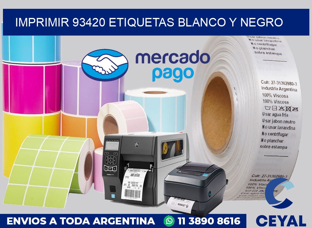imprimir 93420 etiquetas blanco y negro