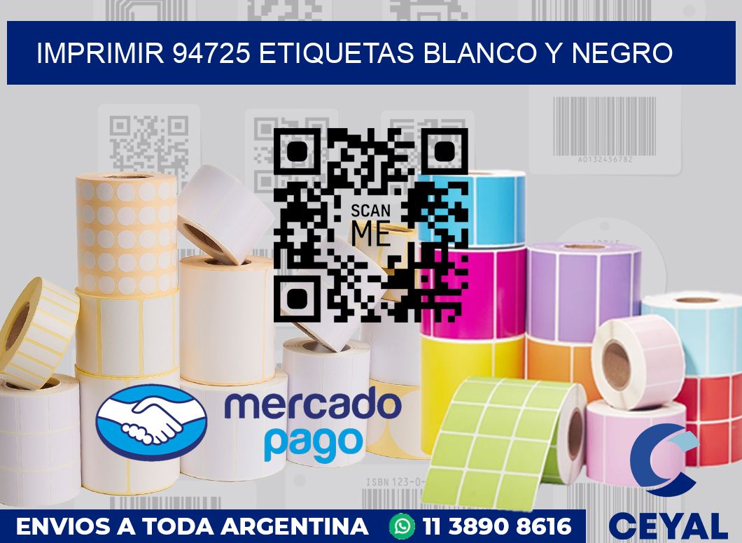 imprimir 94725 etiquetas blanco y negro