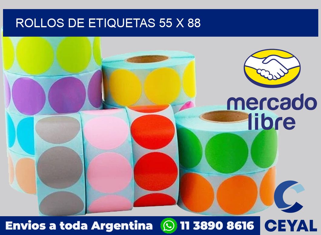 rollos de etiquetas 55 x 88