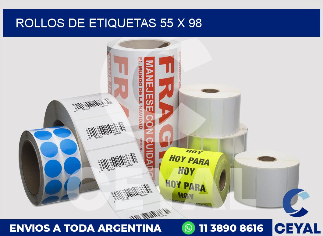 rollos de etiquetas 55 x 98