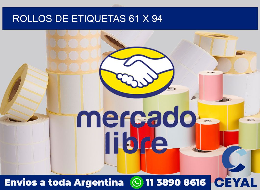 rollos de etiquetas 61 x 94