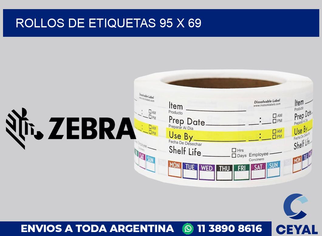 rollos de etiquetas 95 x 69