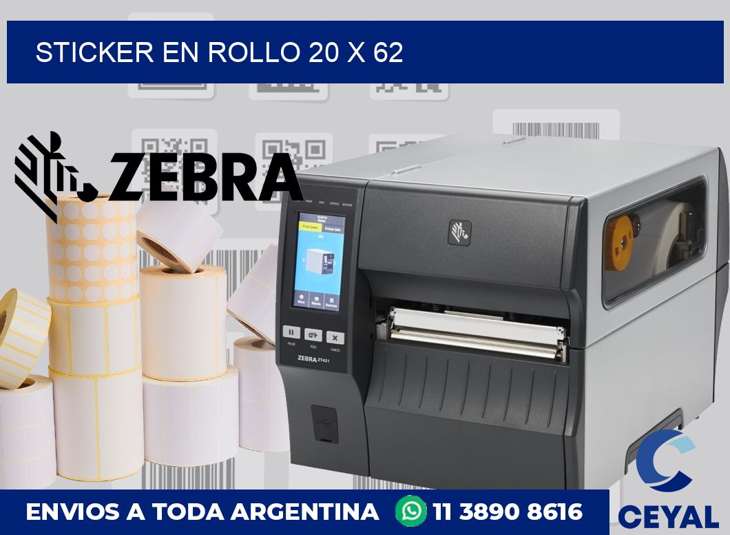 sticker en rollo 20 x 62