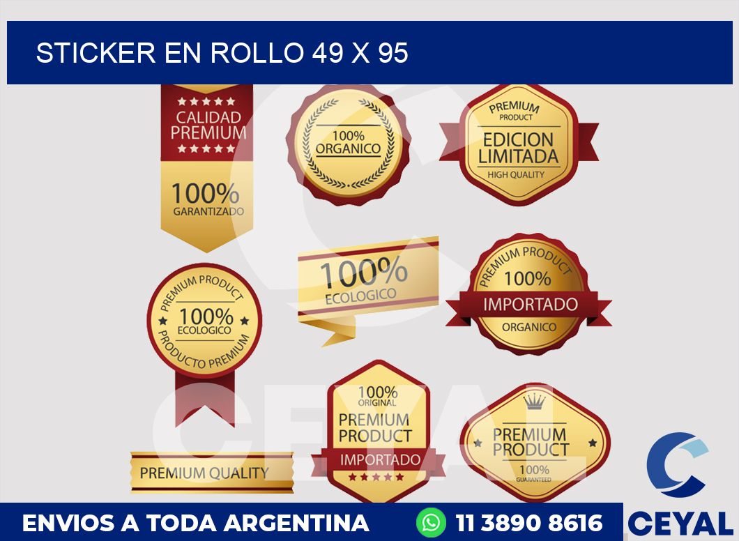 sticker en rollo 49 x 95
