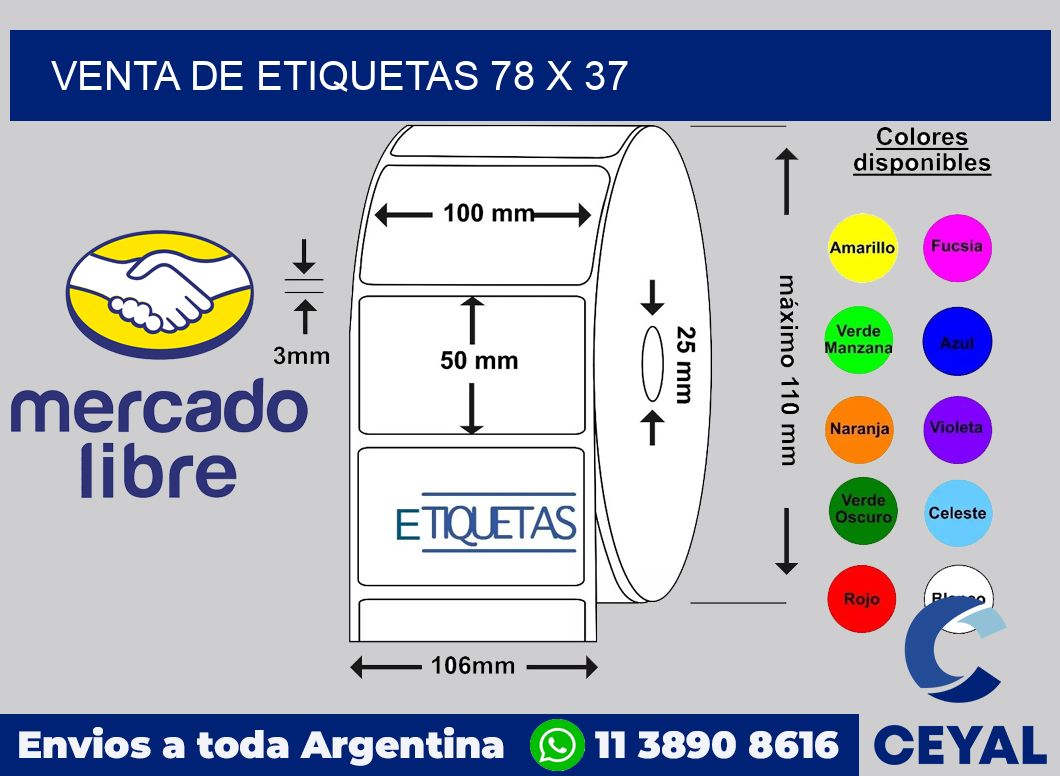 venta de etiquetas 78 x 37