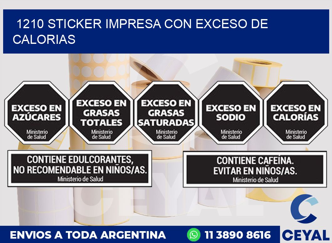 1210 STICKER IMPRESA CON EXCESO DE CALORIAS