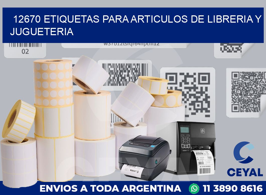 12670 ETIQUETAS PARA ARTICULOS DE LIBRERIA Y JUGUETERIA
