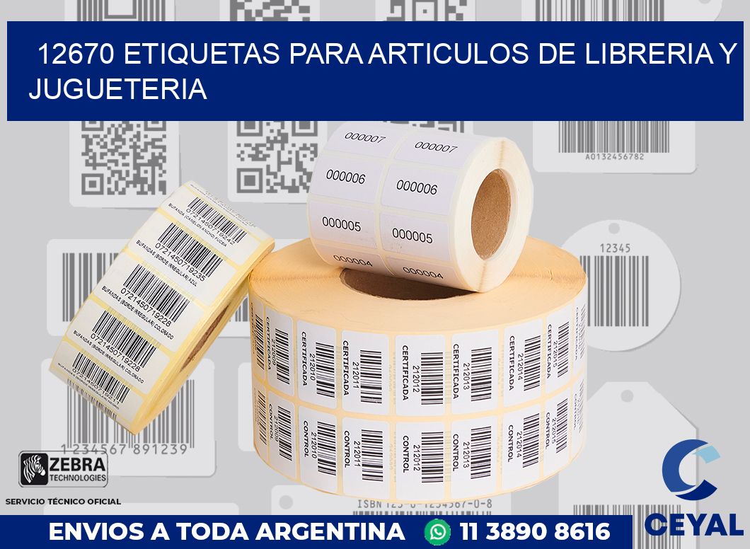 12670 ETIQUETAS PARA ARTICULOS DE LIBRERIA Y JUGUETERIA