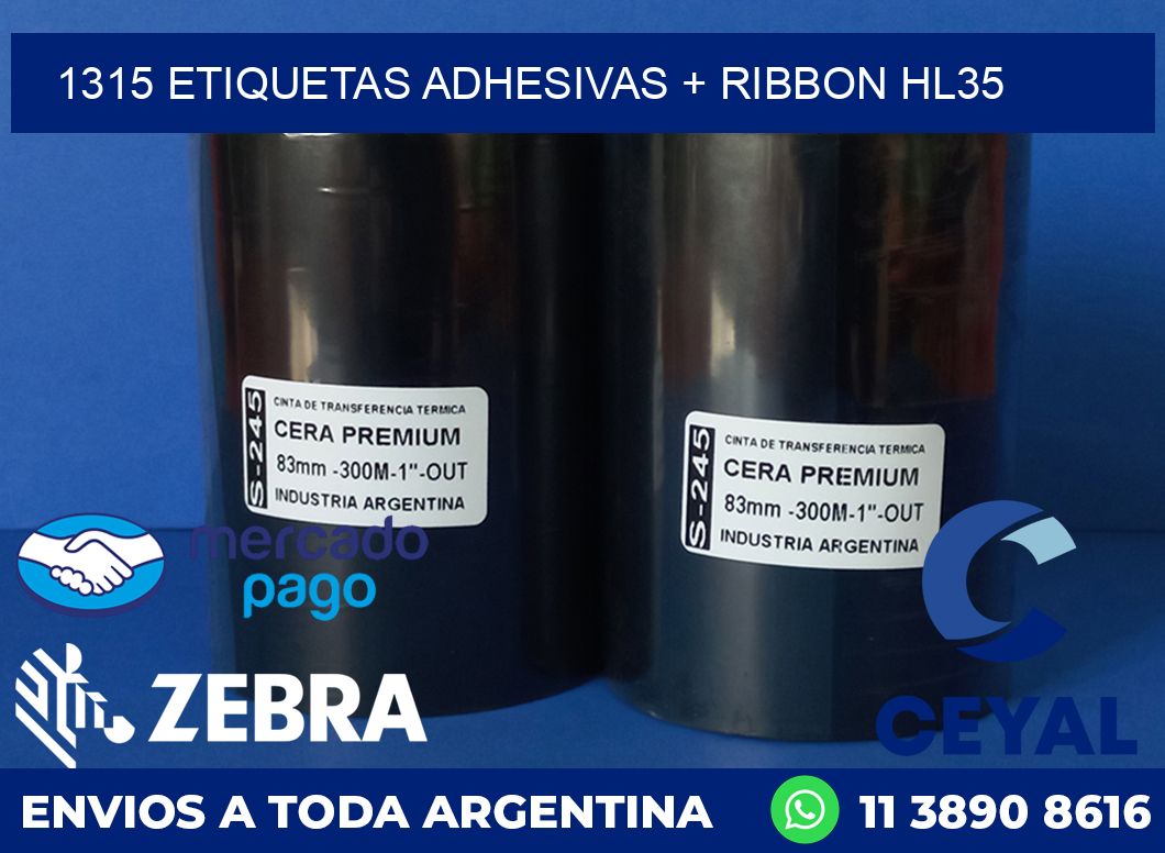 1315 ETIQUETAS ADHESIVAS + RIBBON HL35
