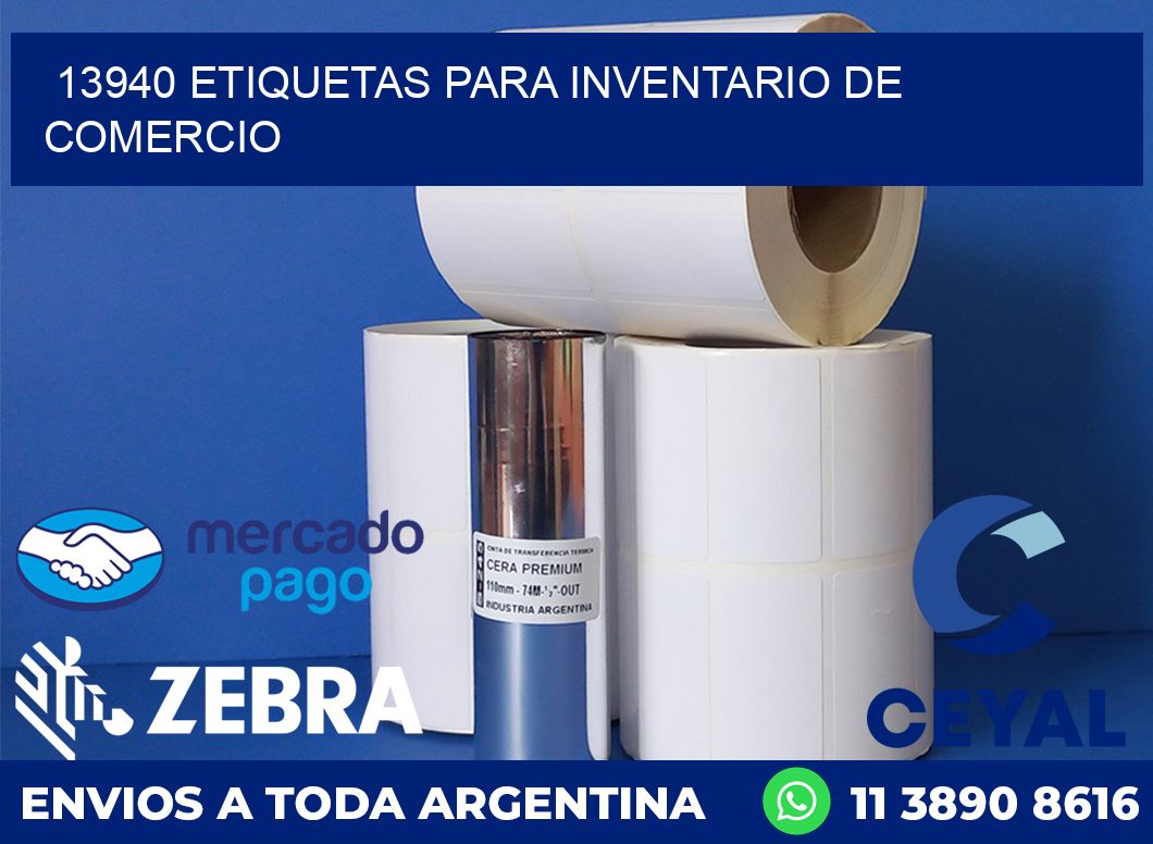 13940 ETIQUETAS PARA INVENTARIO DE COMERCIO