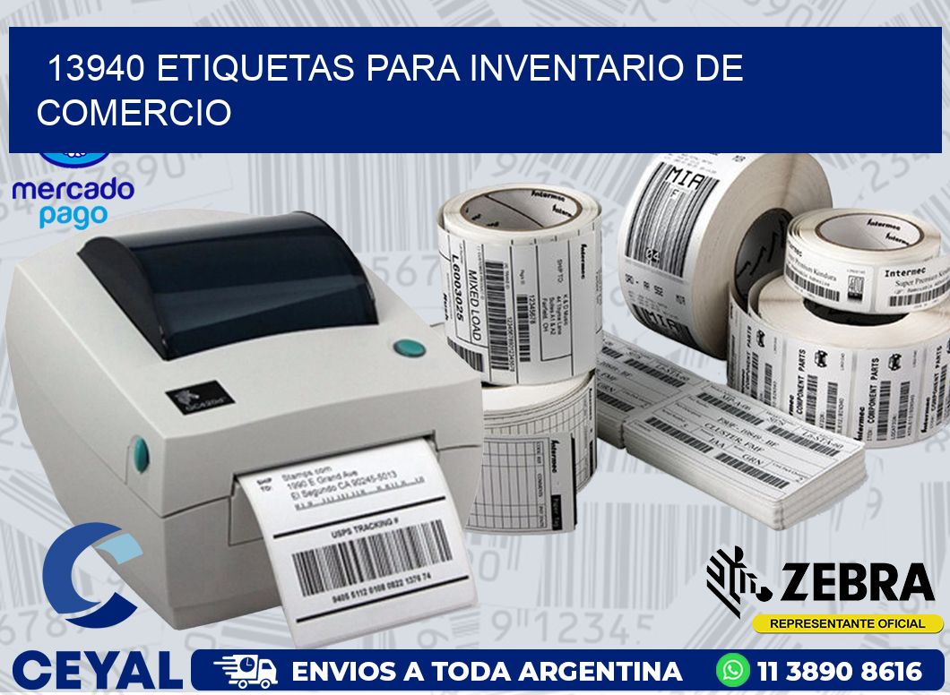 13940 ETIQUETAS PARA INVENTARIO DE COMERCIO
