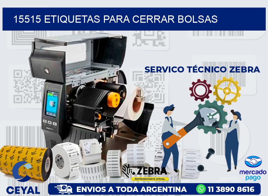 15515 ETIQUETAS PARA CERRAR BOLSAS