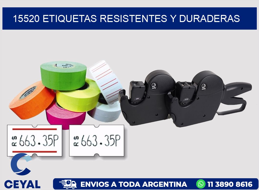 15520 ETIQUETAS RESISTENTES Y DURADERAS