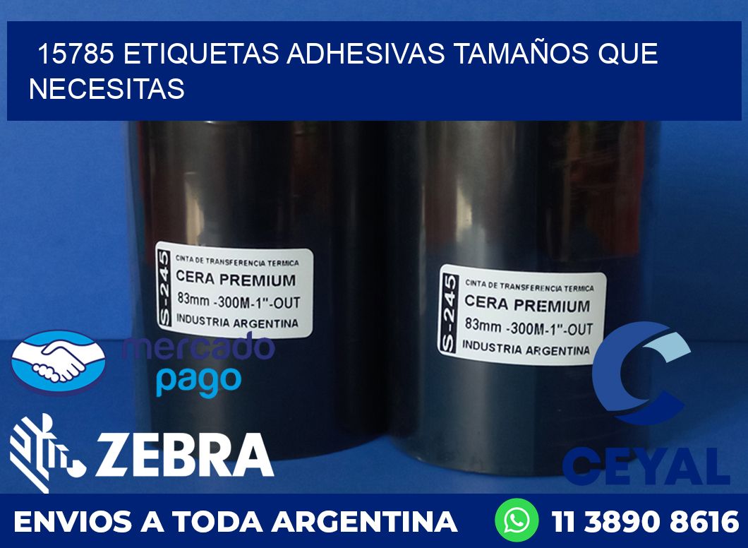 15785 ETIQUETAS ADHESIVAS TAMAÑOS QUE NECESITAS