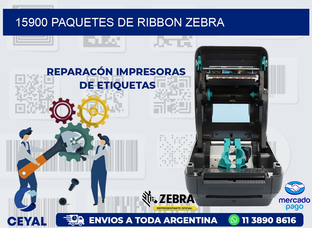 15900 PAQUETES DE RIBBON ZEBRA