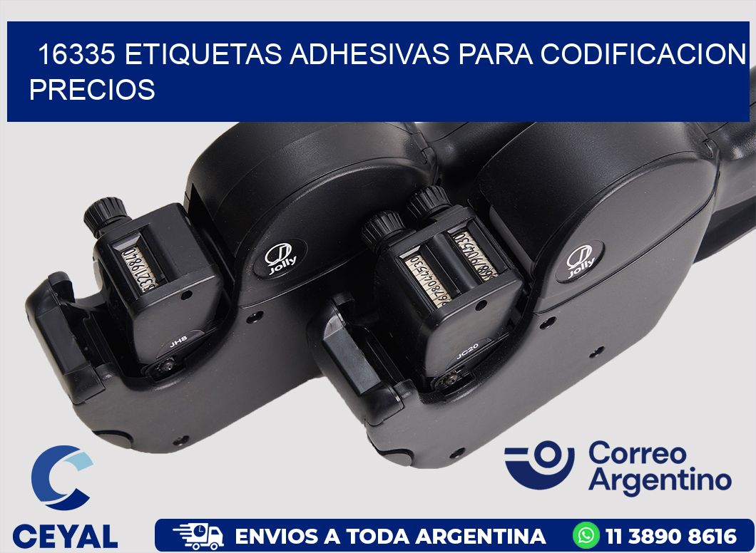 16335 ETIQUETAS ADHESIVAS PARA CODIFICACION PRECIOS