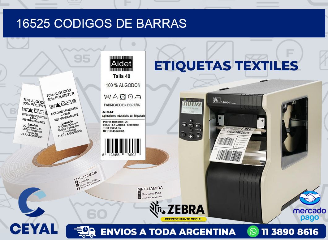 16525 CODIGOS DE BARRAS