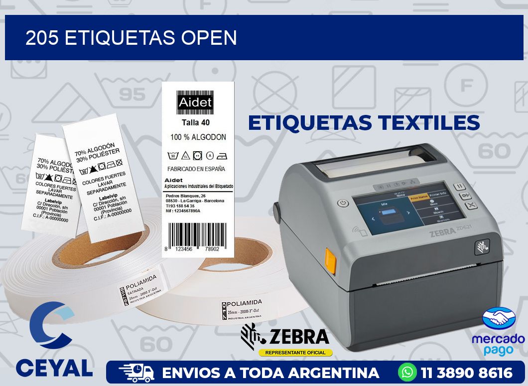205 ETIQUETAS OPEN