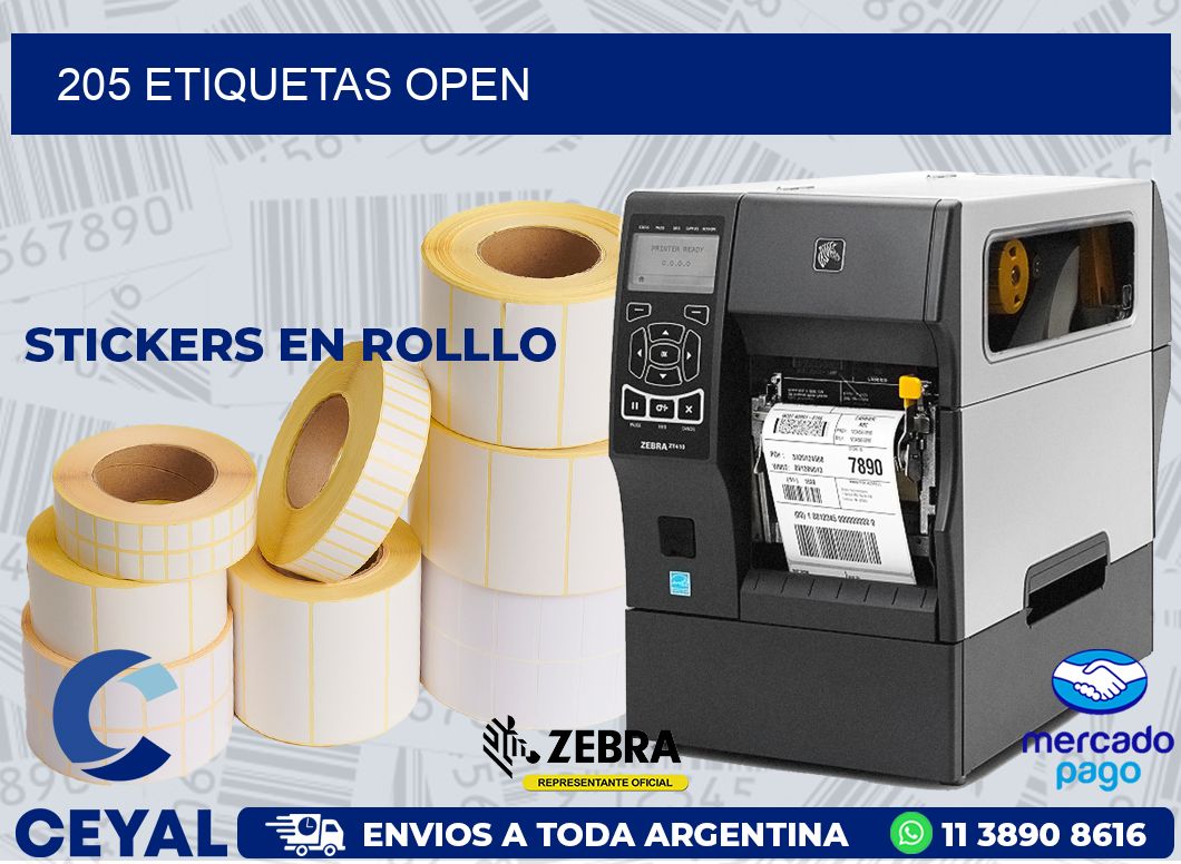 205 ETIQUETAS OPEN