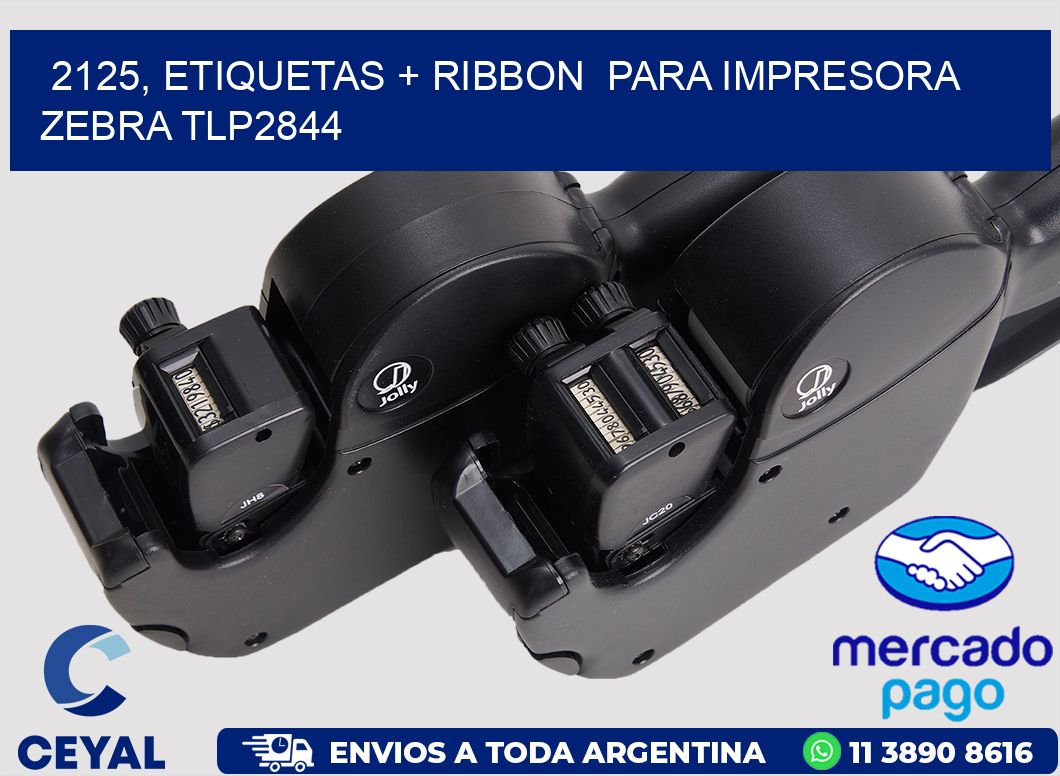 2125, etiquetas + ribbon para impresora zebra TLP2844