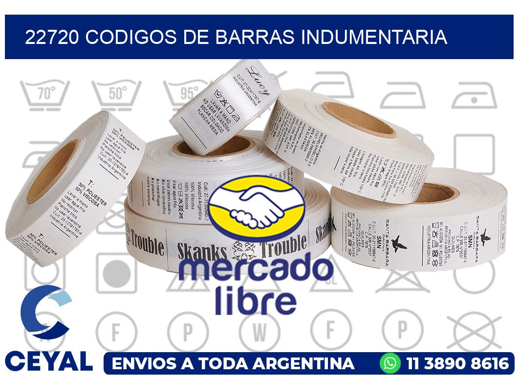 22720 CODIGOS DE BARRAS INDUMENTARIA