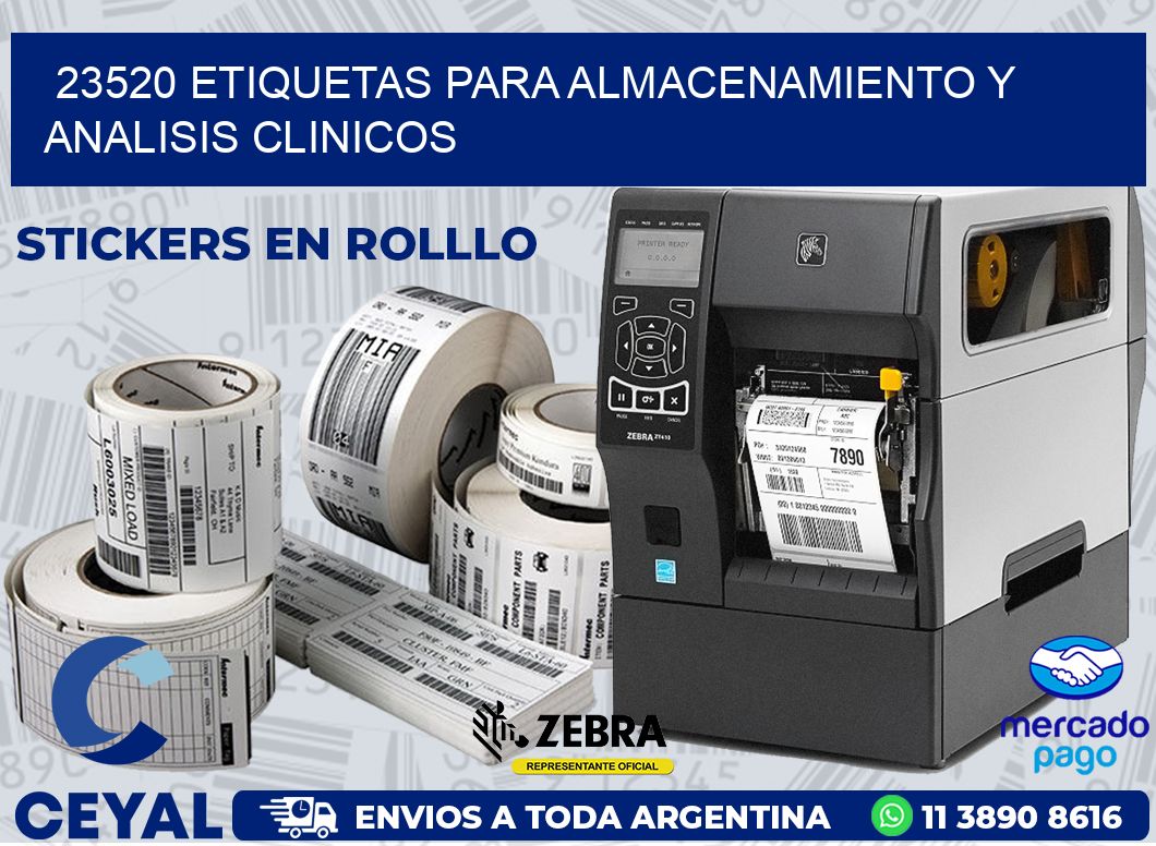 23520 ETIQUETAS PARA ALMACENAMIENTO Y ANALISIS CLINICOS