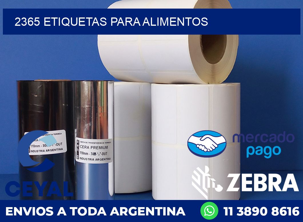 2365 ETIQUETAS PARA ALIMENTOS