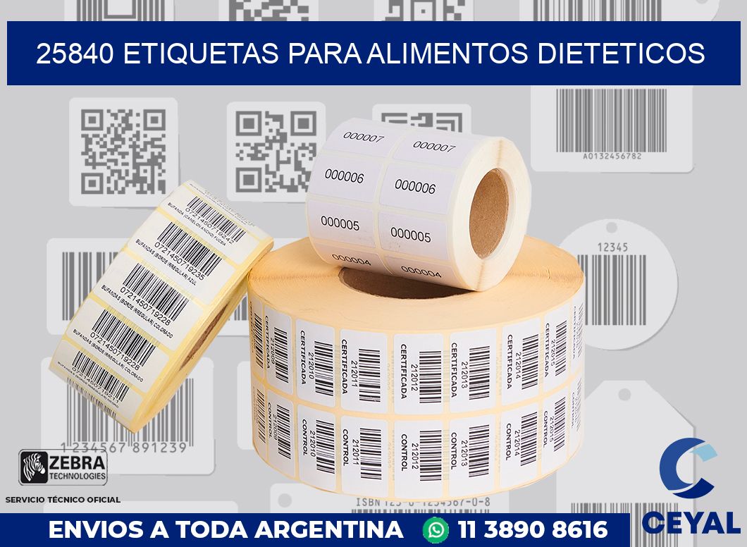 25840 ETIQUETAS PARA ALIMENTOS DIETETICOS