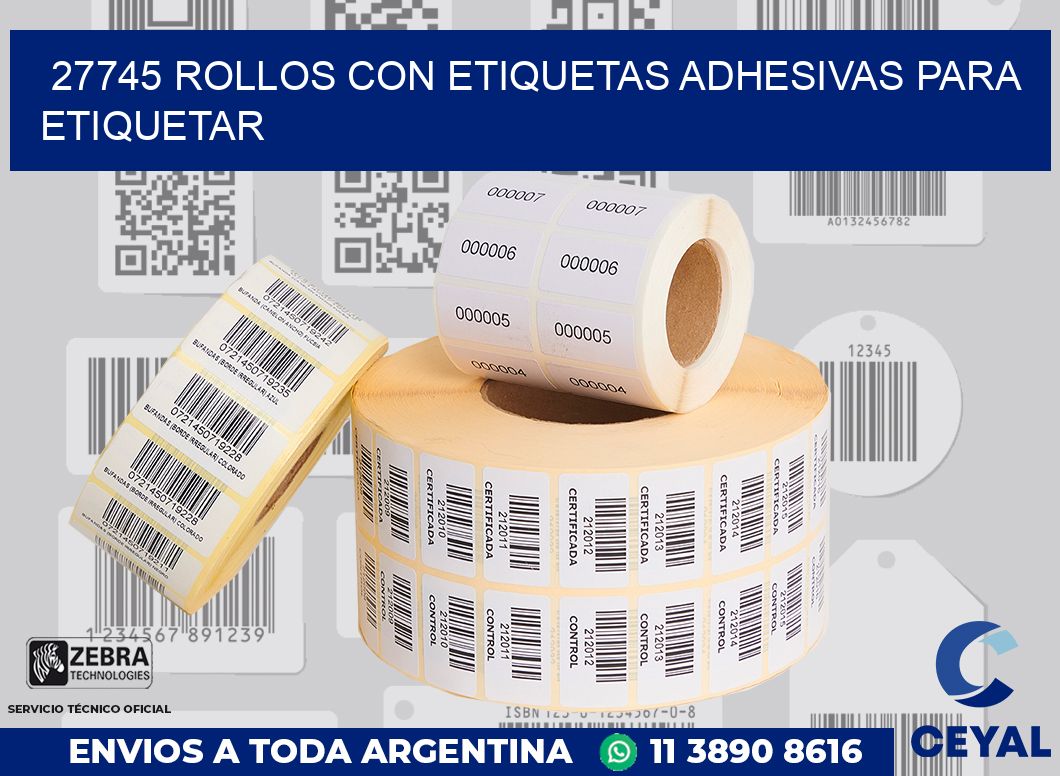 27745 ROLLOS CON ETIQUETAS ADHESIVAS PARA ETIQUETAR
