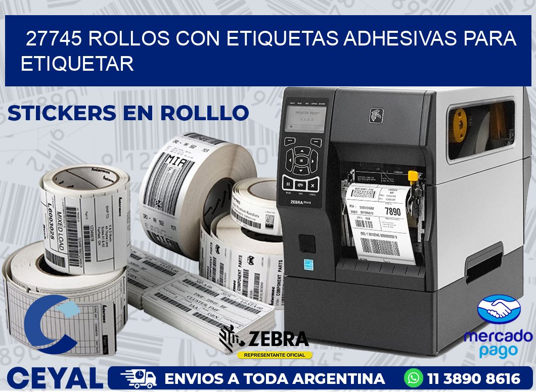 27745 ROLLOS CON ETIQUETAS ADHESIVAS PARA ETIQUETAR