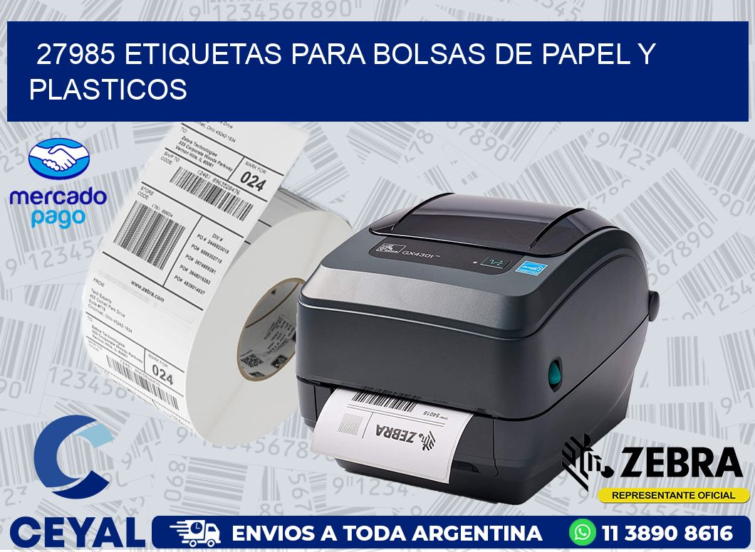 27985 ETIQUETAS PARA BOLSAS DE PAPEL Y PLASTICOS