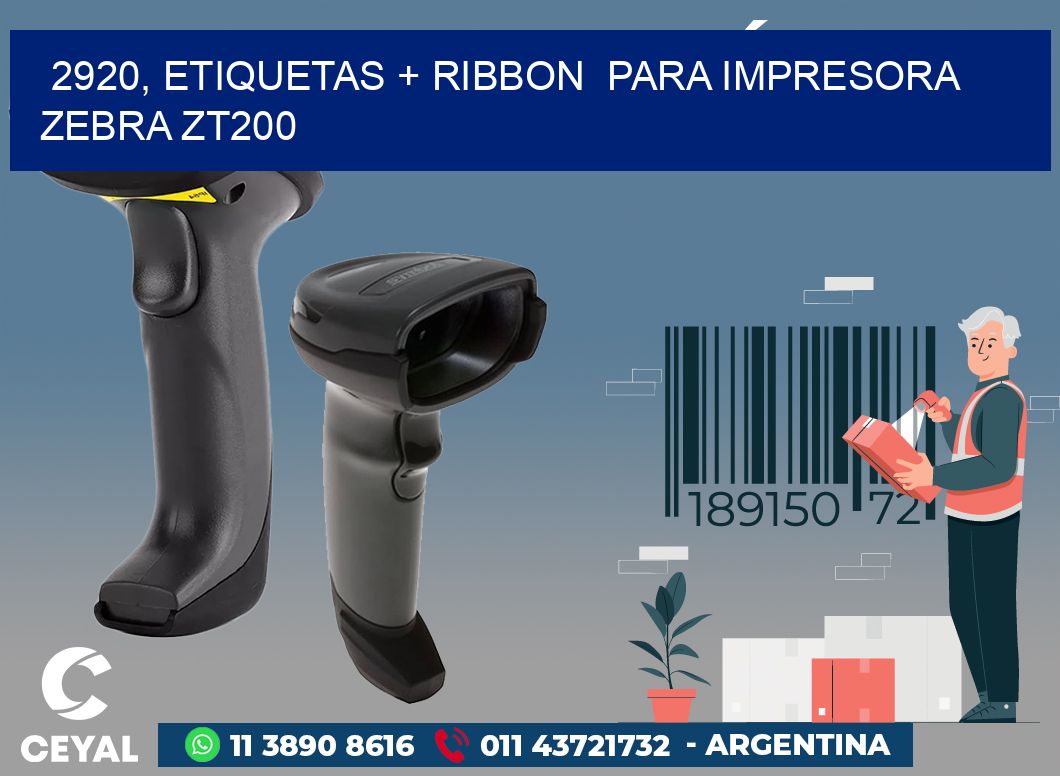 2920, etiquetas + ribbon  para impresora zebra ZT200