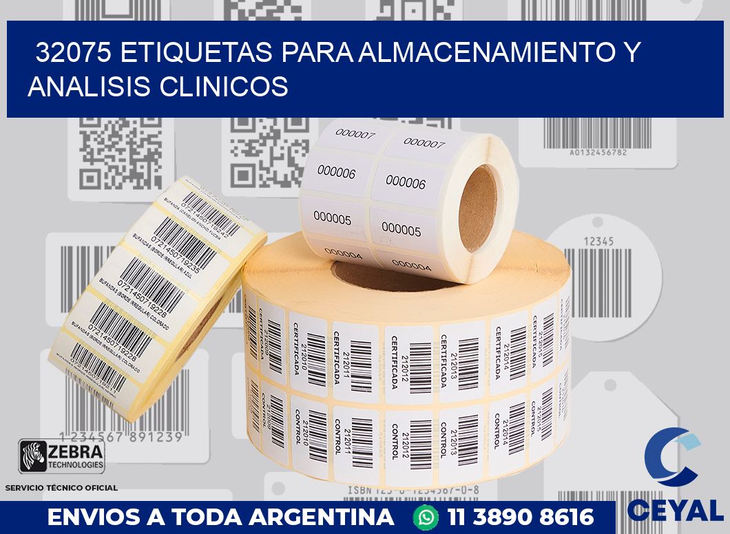 32075 ETIQUETAS PARA ALMACENAMIENTO Y ANALISIS CLINICOS