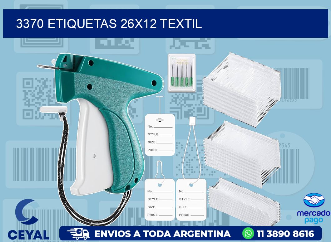 3370 ETIQUETAS 26X12 TEXTIL
